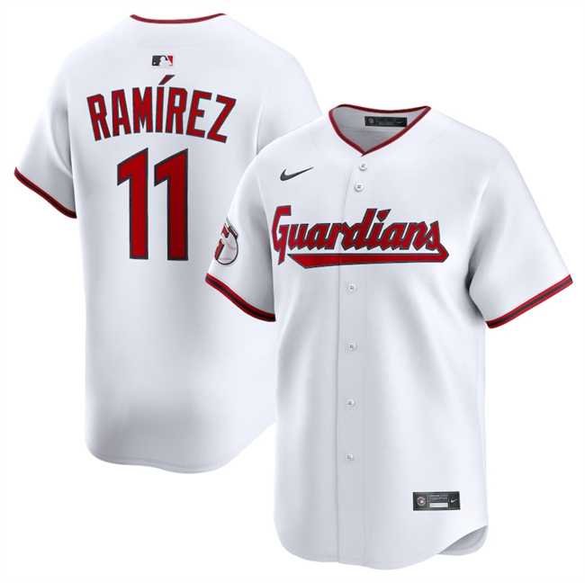 Men%27s Cleveland Guardians #11 Jose Ramirez White Home Limited Stitched Jersey Dzhi->cleveland guardians->MLB Jersey